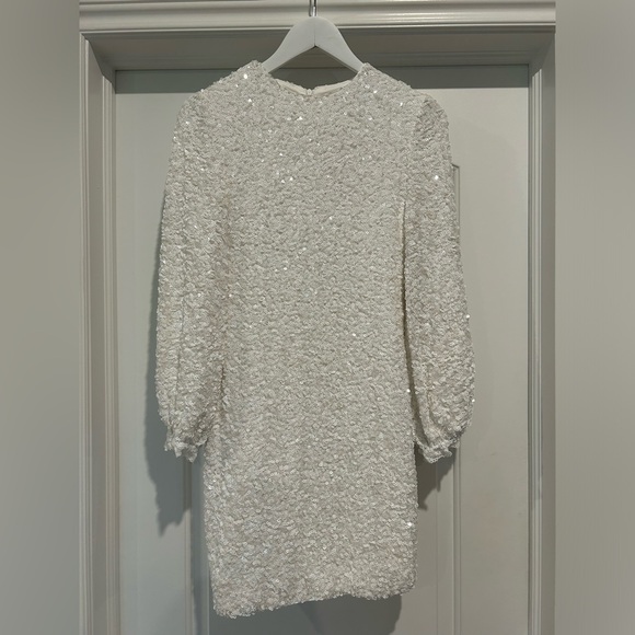 Sparkly Long Sleeve Round Neck Sequin Mini Dress - Picture 1 of 8